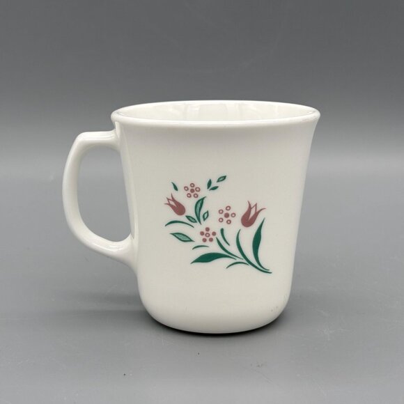 Corning Ware Corelle Rosemarie Pink Tulip Flower Coffee Tea Cup Mugs (Set of 4) - Picture 2 of 6